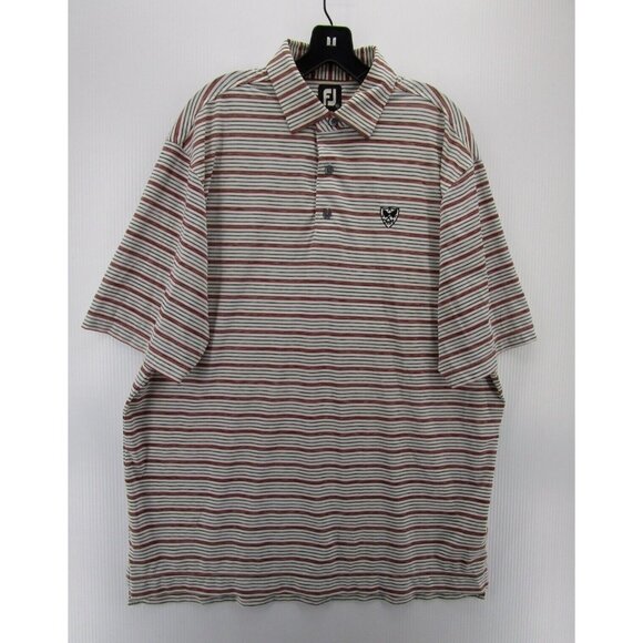 FootJoy Polo Shirt XL FJ Golf Pullover Rugby Striped Logo Stretch - Picture 1 of 11